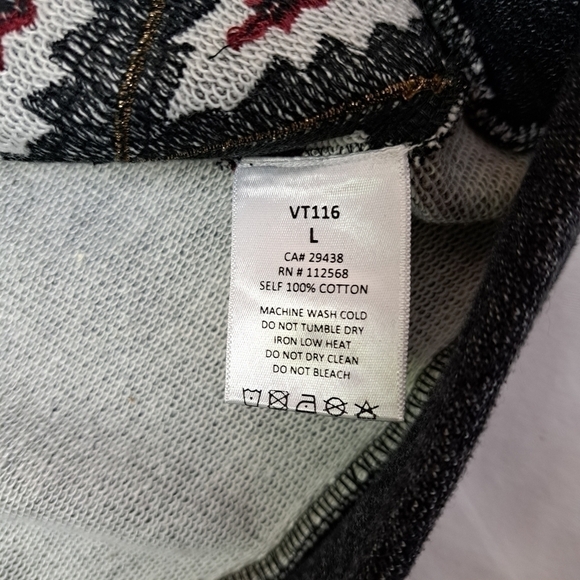 miss Me Vintage | Charcoal Gray & Red Diamond Pullover Sweater - Picture 8 of 11